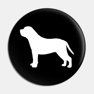 White Mastiff Silhouette Pin