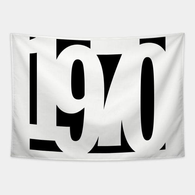 1970 Funky Overlapping Reverse Numbers for Light Backgrounds Tapestry by MotiviTees