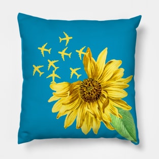 Sunflower,Travel Sunflower,plane sunflower,Cute Vacation, Summer 2020 Pillow