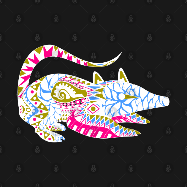 mandala maya tlacuache possum ecopop by jorge_lebeau