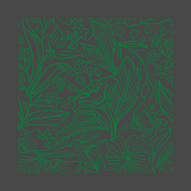 Green Flowers & Leaf Pattern by NocClub