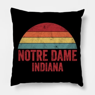 Notre Dame Indiana Vintage 70s 80s Distressed Retro Pillow