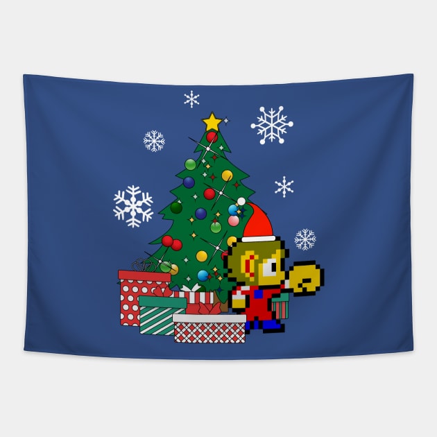 Alex Kidd Around The Christmas Tree Tapestry by Nova5