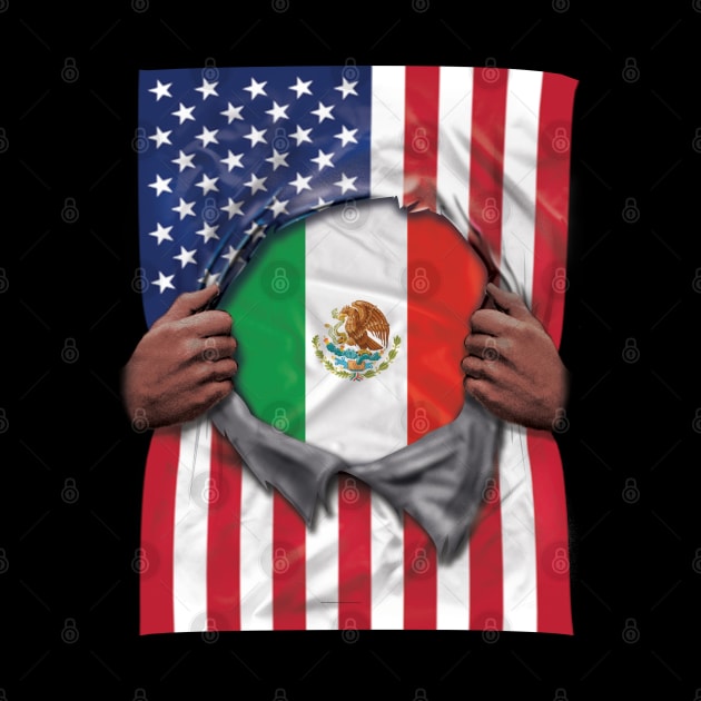 Mexico Flag American Flag Ripped - Gift for Mexican From Mexico by Country Flags