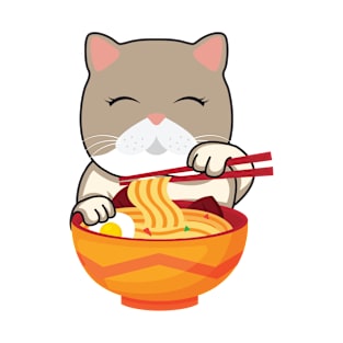 'Kawaii Anime Cat Ramen' Cool Japanese Cats T-Shirt