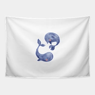 Two blue baby whales Tapestry