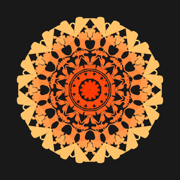 Mandala 04 orange gradient flower by YellowParty