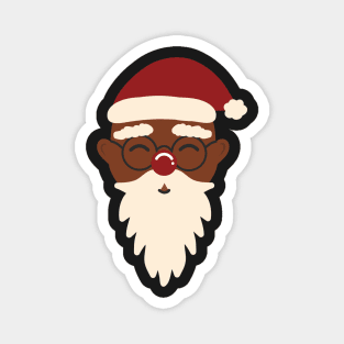 Cute Black Santa Claus African Indigenous Christmas Pattern Retro Scandinavian Aesthetic Magnet