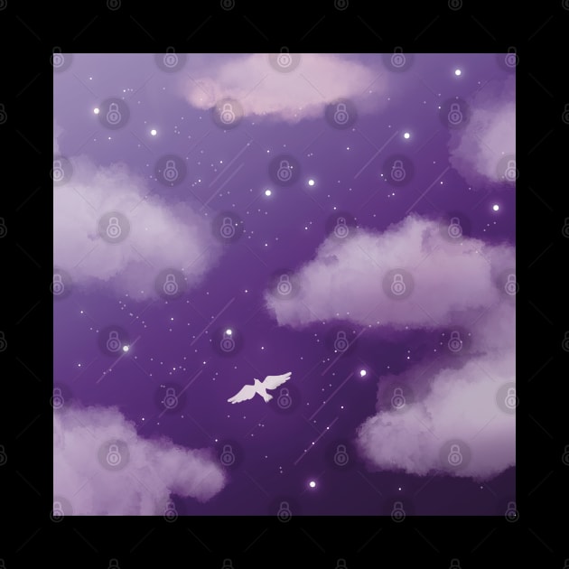 Beautiful Purple Night Sky by mil.creates