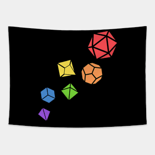 Rainbow Polyhedral D20 Dice Set TRPG Tabletop RPG Gaming Addict Tapestry