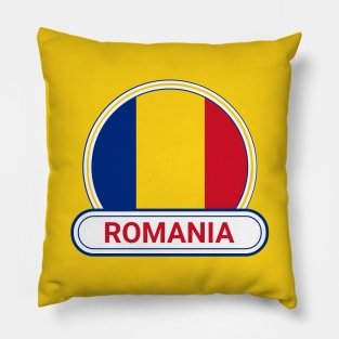 Romania Country Badge - Romania Flag Pillow