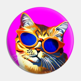 Ginger cat in sunglasses Pin