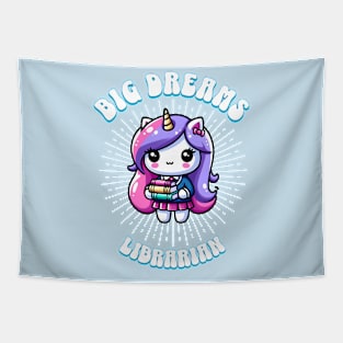 Big Dreams Librarian Unicorn Ocean Edition Tapestry