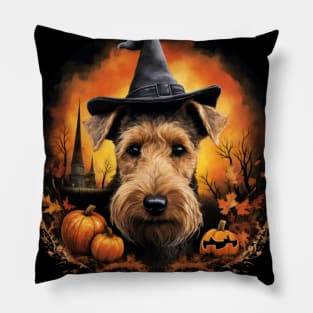 Halloween Lakeland terrier Pillow