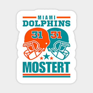 Miami Dolphins Mostert 31 American Football Retro Magnet