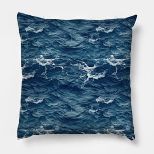 Midnight Serenade: Photorealistic Ocean Whispers Pillow