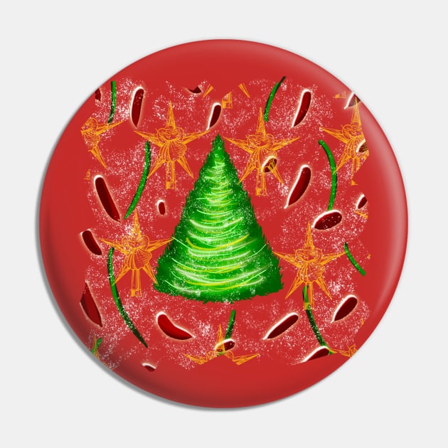 Christmas Tree & Gifts Unique Design Pin by Top Dopes