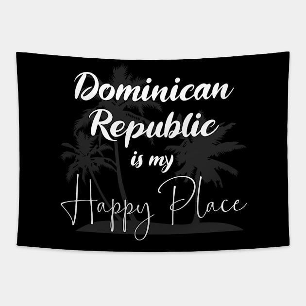 Dominican Republic is my happy place Bavaro Beach Tapestry by BlueTodyArt