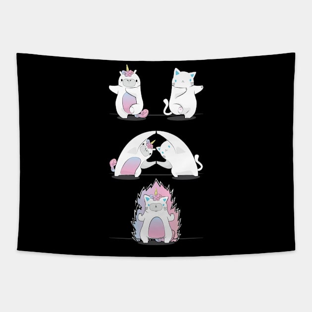 Pussycat with Unicorn Fusion Tapestry by avshirtnation