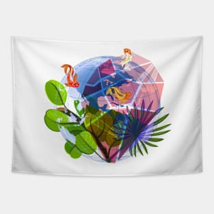 Bright world of the tropics Tapestry