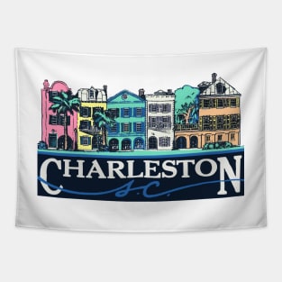 Charleston, South Carolina Rainbow Row Tapestry