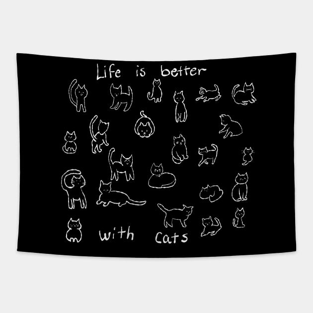 Life is better with cats!  So many cats in cute poses. Tapestry by Peaceful Pigments