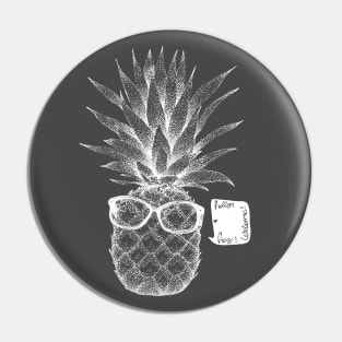 Pineapple Friend - chalkboard, fruit, glasses Pin