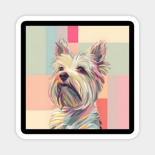 Retro Skye Terrier: Pastel Pup Revival Magnet