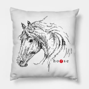 Font illustration "horse" Pillow