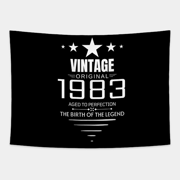 Vintage 1983 - Birthday Gift Tapestry by Fluen