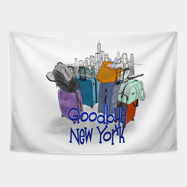 Goodbye New York Tapestry by MMcBuck