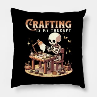 Crafting Is My Therapy Funny Crafter Pillow