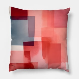 Watercolor Shapes Abstract Pink Pillow