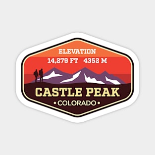 Castle Peak Colorado - 14ers Mountain Climbing Badge Magnet