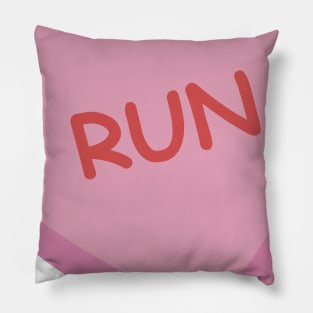 "Run" Pink Candy Heart Pillow