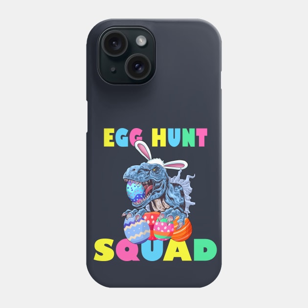 Easter Bunny Dinosaur T Rex Egg Hunt Squad Easter Kids Gift Phone Case by Bezra