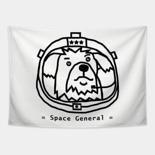 Space General Fergus Dog Astronaut Portrait Outline Tapestry