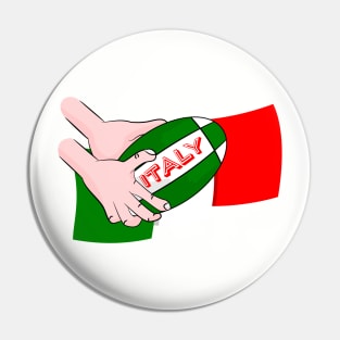 Italy Rugby Ball Flag Pin