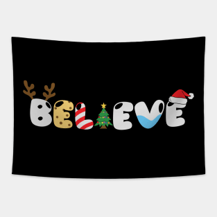 Believe Matching Family Christmas Gift Tapestry