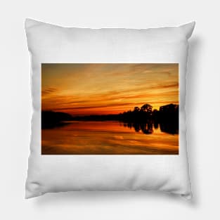 Glorious Sunset on the River Pillow