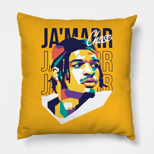 Ja'marr Chase on WPAP art 2 Pillow by pentaShop