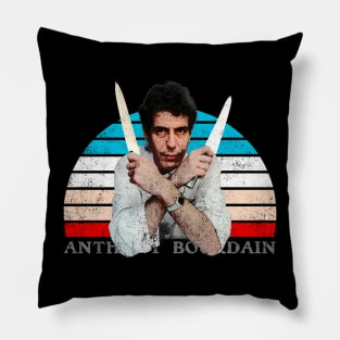 Anthony Bourdain Retro Sunset Pillow