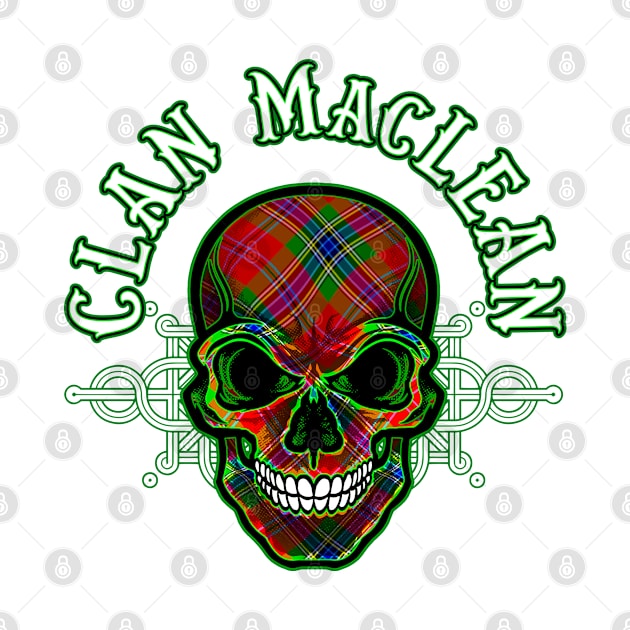 Scottish Clan MacLean Tartan Celtic Skull by Celtic Folk