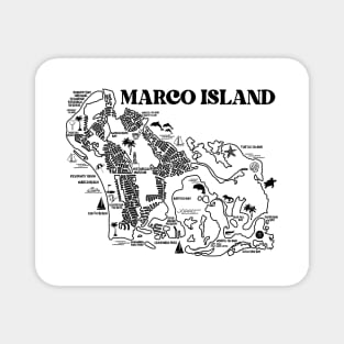 Marco Island Map White Magnet