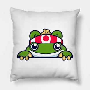 Sneaky japanese frog so cute Pillow