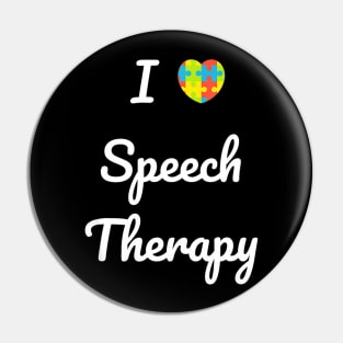 Autism Awareness I Heart (LOVE) Speech Therapy Pin