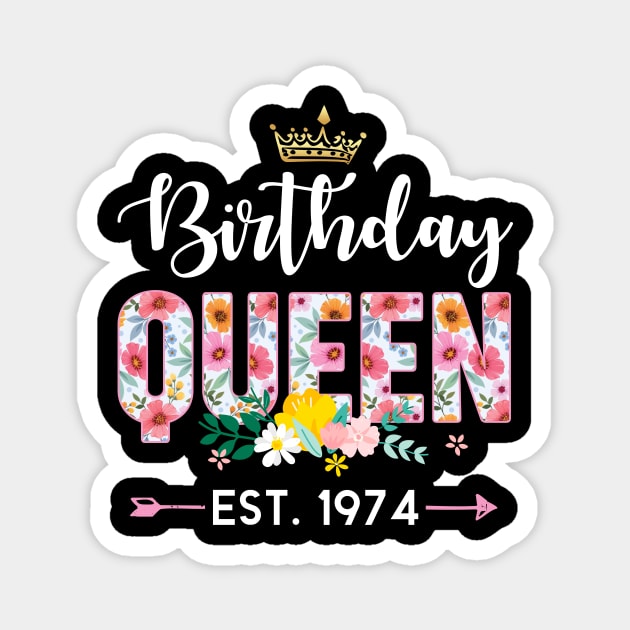 Birthday Queen Perfect Top 50th Birthday Floral B-day Gift For Women Magnet by truong-artist-C