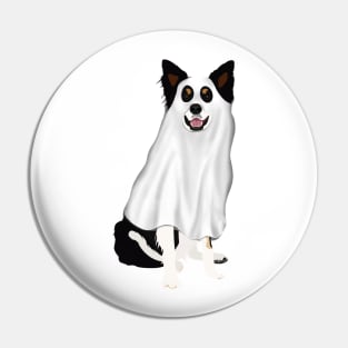 Halloween Ghost Border Collie Drawing Spooky Pin