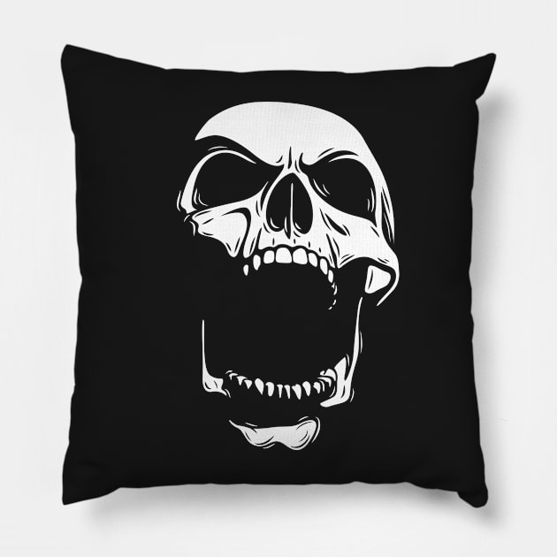 Fury Skull (black) Pillow by zoneo