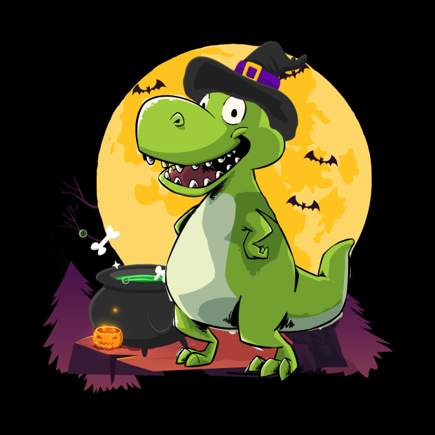 Witch Dinosaur Halloween by iHeartDinosaurs